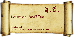 Mauricz Beáta névjegykártya